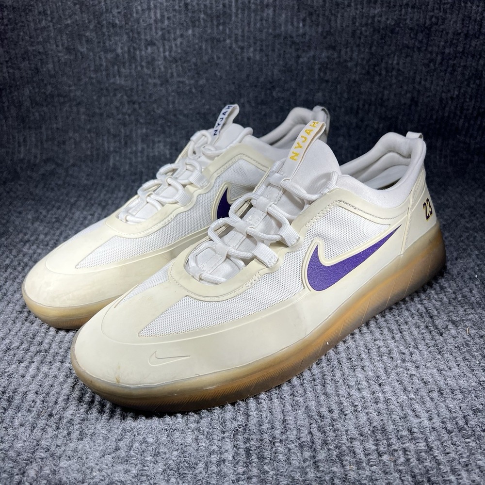 Nike SB Nyjah Free 2 NBA Lakers Men's Size 11.5 Summit White LeBron DA3439-100
